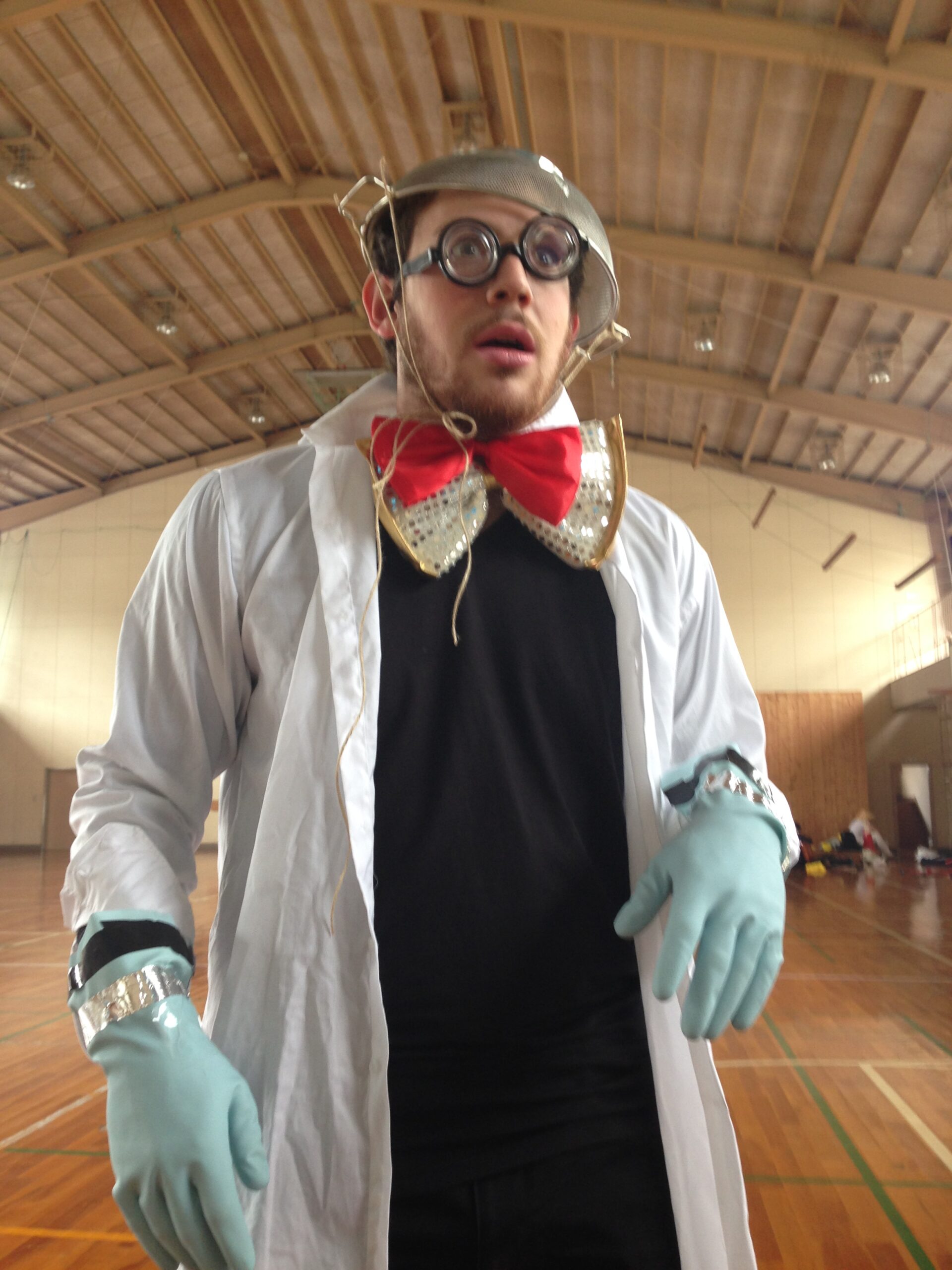 David dressed as a crazy professor