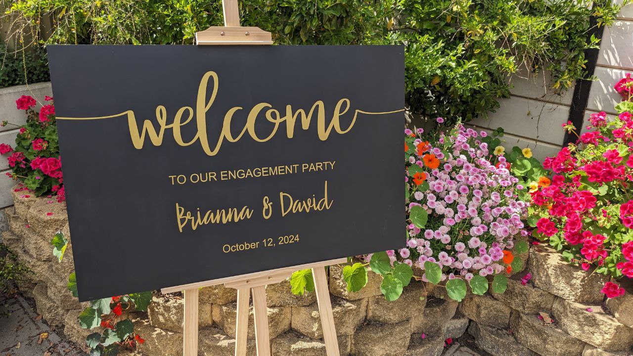 Engagement party sign